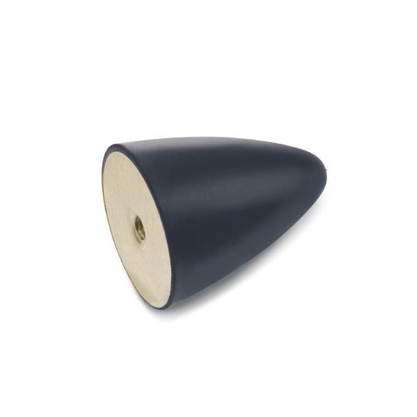 J.W. Winco GN353.2-51-57-3/8X16-55 Rubber Bumper Cone Steel, Tapped 353.2-51-57-3/8-55